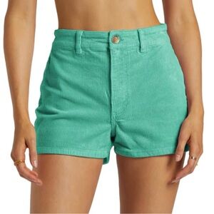 Billabong High Waist Teal Corduroy Shorts